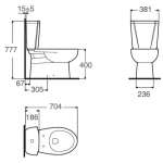 TF-2887/FB103SW-WT สุขภัณฑ์ แบบสองชิ้น 6 ลิตร รุ่น UNILINE-S 