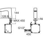 A-8506-AC ก๊อกน้ำเย็นอ่างล้างหน้าอัตโนมัติ รุ่น Line Sensor (แบบใช้ไฟฟ้า)