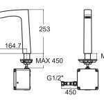 A-8507-AC ก๊อกน้ำเย็นอ่างล้างหน้าอัตโนมัติทรงสูง รุ่น Line Sensor (แบบใช้ไฟฟ้า)