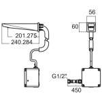 A-8511-DC ก๊อกน้ำเย็นอ่างล้างหน้าอัตโนมัติฝังผนัง รุ่น Line Sensor (แบบใช้แบตเตอรี่)