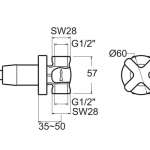 FFAST705-7T9500BT0 ก๊อกน้ำเย็นยืนอาบแบบฝังผนัง รุ่น Winston