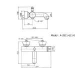 A-2811-611-000 ก๊อกผสมอ่างอาบน้ำแบบติดผนัง พร้อมชุดฝักบัวสายอ่อน รุ่น Celia