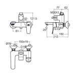 FFAS0972-7T2500BT0 ก๊อกผสมยืนอาบ สำหรับชุดฝักบัวเรนชาวเวอร์ รุ่น Milano