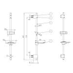 F40014-CHADY ราวปรับระดับทรงโค้ง พร้อมที่วางสบู่ (ไม่รวมชุดฝักบัวสายอ่อน)