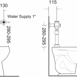 A-5901-13N ฟลัชวาล์วโถสุขภัณฑ์แบบท่อตรง ใช้น้ำ 13 ลิตร