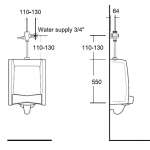 A-5900-01N ฟลัชวาล์วโถปัสสาวะชาย ใช้น้ำ 3.8 L/ครั้ง (ใช้คู่กับ TF-6502)