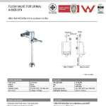 A-5900-01N ฟลัชวาล์วโถปัสสาวะชาย ใช้น้ำ 3.8 L/ครั้ง (ใช้คู่กับ TF-6502)