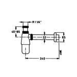 A-8102-N ท่อน้ำทิ้งอ่างล้างหน้าแบบกระปุก ยาว 24 ซม.