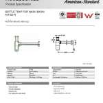 A-8102-N ท่อน้ำทิ้งอ่างล้างหน้าแบบกระปุก ยาว 24 ซม.