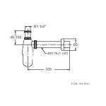 A-8104-N ท่อน้ำทิ้งอ่างล้างหน้าแบบกระปุก ยาว 33.5 ซม.(วัสดุ ABS)