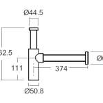 A-8105-N ท่อน้ำทิ้งอ่างล้างหน้าแบบ P-Trap ยาว 37.4 ซม.ชนิดสเตนเลส