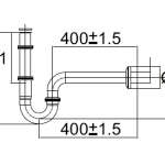 A-8108-DIY ท่อน้ำทิ้งอ่างล้างหน้าแบบ P-Trap ยาว 40 ซม.ชนิดทองเหลือง