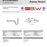 A-8108-DIY ท่อน้ำทิ้งอ่างล้างหน้าแบบ P-Trap ยาว 40 ซม.ชนิดทองเหลือง