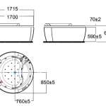 70211100-WT อ่างอาบน้ำระบบน้ำวน แบบตั้งพื้น 1.7 เมตร รุ่น IDS Round