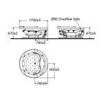 70202100-WT อ่างอาบน้ำระบบน้ำวน แบบตั้งพื้น 1.7 เมตร พร้อมระบบอัดอากาศ รุ่น IDS Round