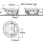 70201100-WT อ่างอาบน้ำระบบน้ำวน แบบตั้งพื้น 1.7 เมตร รุ่น IDS Round 