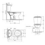 TF-2696SCDW-WT-0 สุขภัณฑ์แบบสองชิ้น 3/4.5 ลิตร รุ่น Winston ll (ฝาซอฟท์ เปิดปิดนุ่มนวล)