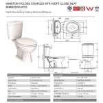 TF-2696SCDW-WT-0 สุขภัณฑ์แบบสองชิ้น 3/4.5 ลิตร รุ่น Winston ll (ฝาซอฟท์ เปิดปิดนุ่มนวล)