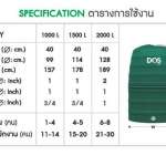 ถังเก็บน้ำบนดิน DOS GREENERY ขนาด 2000 ลิตร สี Leaf Green