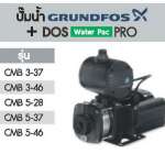 ถังเก็บน้ำคู่ปั๊มน้ำ + เครื่องกรองน้ำใช้ DOS WATER PAC PRO DUPONT / GRUNDFOS ขนาด 1000 ลิตร สี Cloudy Gray