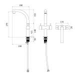 HFVSB-100254 ก๊อกน้ำดื่ม-น้ำใช้ คอสวิง แบบตั้งพื้น รุ่น DUO MINI