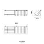 HW106-W106D6 ตะแกรงวางจาน แบบติดผนัง ขนาด 215 x 800 x 180 mm.