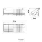 HW106-W106D7 ตะแกรงวางจาน แบบติดผนัง ขนาด 215 x 600 x 180 mm.