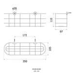 HW109-W109E ตะแกรงอเนกประสงค์ แบบติดผนัง ขนาด 105 x 350 x 110 mm.