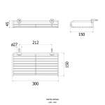 HW701-W701A ตะแกรงอเนกประสงค์ แบบติดผนัง ขนาด 150 X 300 x 45 mm.