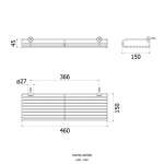 HW701-W701B ตะแกรงอเนกประสงค์ แบบติดผนัง ขนาด 150 x 460 x 45 mm.