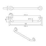 FBVHC-TS790C ราวทรงตัวสเตนเลส เส้นผ่านศูนย์กลาง 25 mm. ขนาด 500 mm.