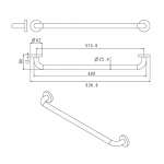 FBVHC-TS790D ราวทรงตัวสเตนเลส เส้นผ่านศูนย์กลาง 25 mm. ขนาด 600 mm.