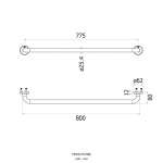 FBVHC-TS790E ราวทรงตัวสเตนเลส เส้นผ่านศูนย์กลาง 25 mm. ขนาด 800 mm.