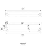 FBVHC-TS790F ราวทรงตัวสเตนเลส เส้นผ่านศูนย์กลาง 25 mm. ขนาด 900 mm.