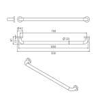 FBVHC-TS790H ราวทรงตัวสเตนเลส เส้นผ่านศูนย์กลาง 32 mm. ขนาด 800 mm.