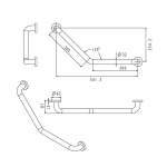 FBVHC-TS792D ราวทรงตัวสเตนเลส 135 องศา เส้นผ่านศูนย์กลาง 32 mm. ขนาด 300 x 300 mm. (ซ้าย/ขวา)