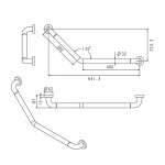 FBVHC-TS792E ราวทรงตัวสเตนเลส 135 องศา เส้นผ่านศูนย์กลาง 32 mm. ขนาด 300 x 400 mm. (ขวา)