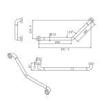 FBVHC-TS792F ราวทรงตัวสเตนเลส 135 องศา เส้นผ่านศูนย์กลาง 32 mm. ขนาด 300 x 400 mm. (ซ้าย)