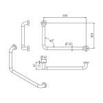 FBVHC-TS791B ราวทรงตัวสเตนเลส 90 องศา เส้นผ่านศูนย์กลาง 32 mm. ขนาด 300 x 500 mm. (ขวา)