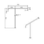 FBVHC-TS793A ราวทรงตัวสเตนเลส เส้นผ่านศูนย์กลาง 25 mm. ขนาด 700 x 700 mm.