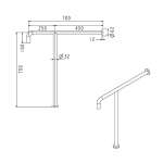 FBVHC-TS793B ราวทรงตัวสเตนเลส เส้นผ่านศูนย์กลาง 32 mm. ขนาด 700 x 700 mm.