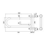 FBVHS-0102CS ราวพยุงกันลื่นแบบพับ ซ้าย-ขวา ขนาด 580 x 220 mm.เส้นผ่าศูนย์กลาง 32 mm.