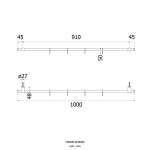 HW500-W500SS ราวแขวนอเนกประสงค์ พร้อมตะขอ ขนาด 48 x 1000 mm.