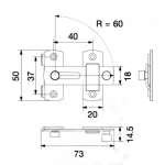 RB961-002SUS กลอนสับสเตนเลส ขนาด 3 นิ้ว 