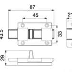 RB961-001SUS กลอนห้องน้ำสเตนเลส 2.5 นิ้ว