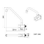 HFVSB-1120X1 ก๊อกเดี่ยวอ่างล้างจานคอสวิง แบบติดผนัง รุ่น Cube