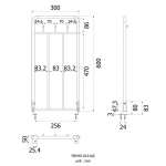 FBVHS-0131AS ราวแขวนผ้า มีตะขอพับเก็บได้ ขนาด 600 x 300 mm.รุ่น BP 