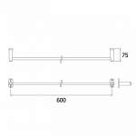 FBVHK-A101AS ราวแขวนผ้า ยาว 600 mm.รุ่น Kanda