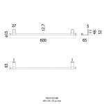 FBVHY-DC01BB ราวแขวนผ้า ยาว 600 mm.รุ่น Duracon 