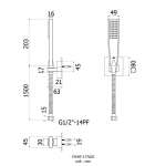 FJVHF-177AJS ชุดฝักบัวมือถือ 2" x 4" พร้อมสายสเตนเลสและขายึด รุ่น Contour